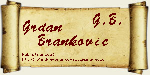 Grdan Branković vizit kartica